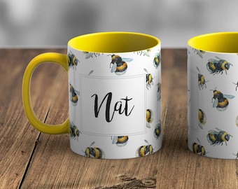 Watercolour Bumblebee / Bee Personalised Mug