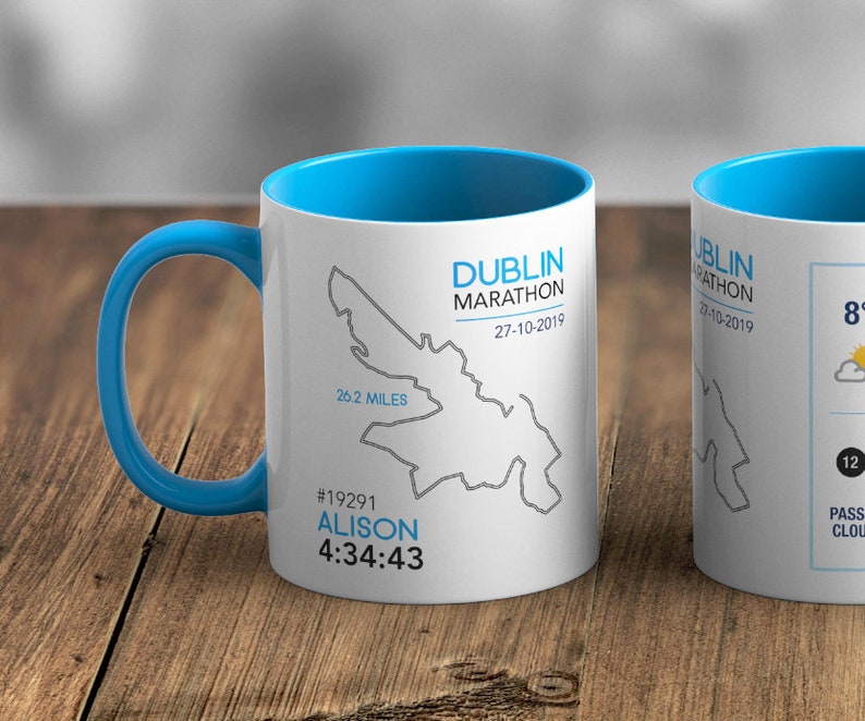 Personalised Dublin Marathon Route Mug Memento/Souvenir Etsy