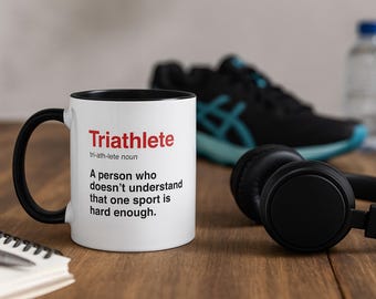 Funny Triathlete Definition Mug – Swim Bike Run Gift, Endurance Athlete Coffee Cup