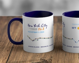 Personalised New York City NYC Marathon Route Mug Memento/Souvenir
