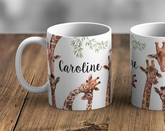 Personalised Watercolour Giraffe Mug