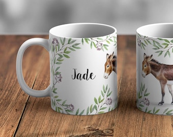 Personalised Watercolour Donkey Mug