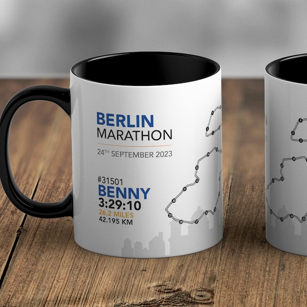 Personalisierte Berlin-Marathon-Route Tasse Memento/Souvenir