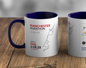 Personalised Manchester Marathon Route Mug Memento/Souvenir