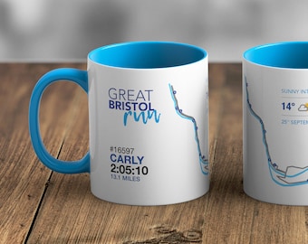 Personalized Great Bristol Half Marathon Route Mug: Race Memento