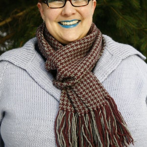 Houndstooth Cowl & Scarf - PDF weaving pattern for rigid heddle loom