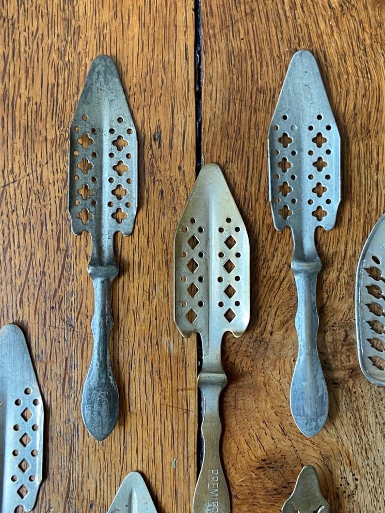 Original Absinthe Spoon Early 20C antique French Metal Bar Etsy
