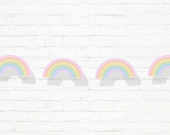 Pastel Rainbow Garland  - Printable Pastel Rainbow Birthday Party Banner - Girls Boho Party Decor - Magical Rainbow - 0005