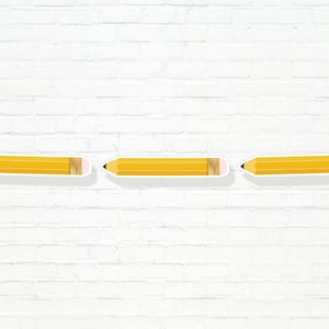 Pencil Banner - Printable Back to School Pencil Garland - First Day of School Party Decor - Classroom Home School Decor - 0190