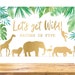 Gold Jungle Animal Safari Birthday Party Backdrop Printable Palm Leaf ...
