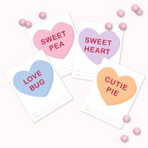 Conversation coeur Saint-Valentin - Imprimable Sweetheart Candy Kids Saint-Valentin - Étiquette DIY Saint-Valentin - Sweet Heart Candy - Carte à biscuits