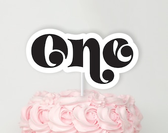 One Cake Topper - Printable Pink Halloween Cake Banner - Spooktacular Hey Boo Centrepiece Girls Birthday Party - 0049