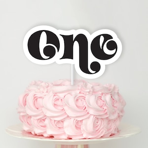One Cake Topper - Printable Pink Halloween Cake Banner - Spooktacular Hey Boo Centrepiece Girls Birthday Party - 0049