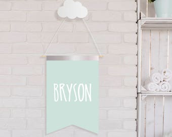 Personalized Name Banner Flags -  Pennant Flag - Nursery Wall Decor - Digital Download