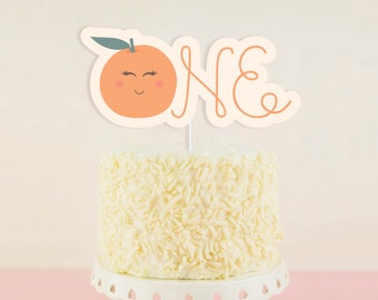 Orange Clementine ONE Cake Topper – Printable Birthday Party Decor (Instant Download)