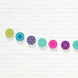 Gem Circle Garland  - Printable Jewel Party Garland - You&#39;re a Gem Birthday Party Decor - Instant Download - 0008