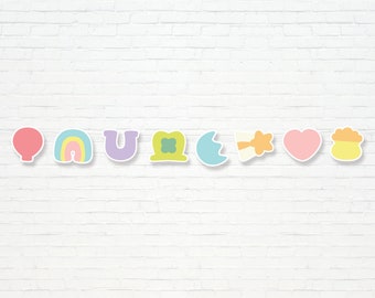 Lucky Marshmallow Charms Garland - Printable St. Patrick&#39;s Day 1st Birthday Party Banner - Lucky Charms St. Paddys Home Decor - 0107