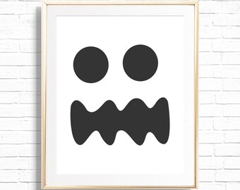 Ghost ART Print - Printable Halloween Scary Ghost Face Home Decor - Spooktacular Cute Ghost Art Print - SEPT2022