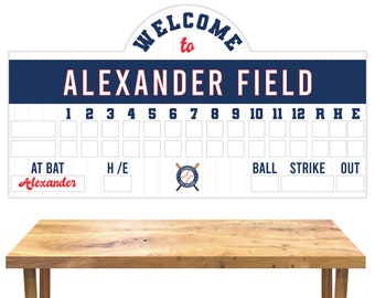 Baseball Hintergrund - Druckbare Sport Score Board Geburtstagsparty Willkommen Poster - Personalisierter benutzerdefinierter Ball Strike Hintergrund - 0053