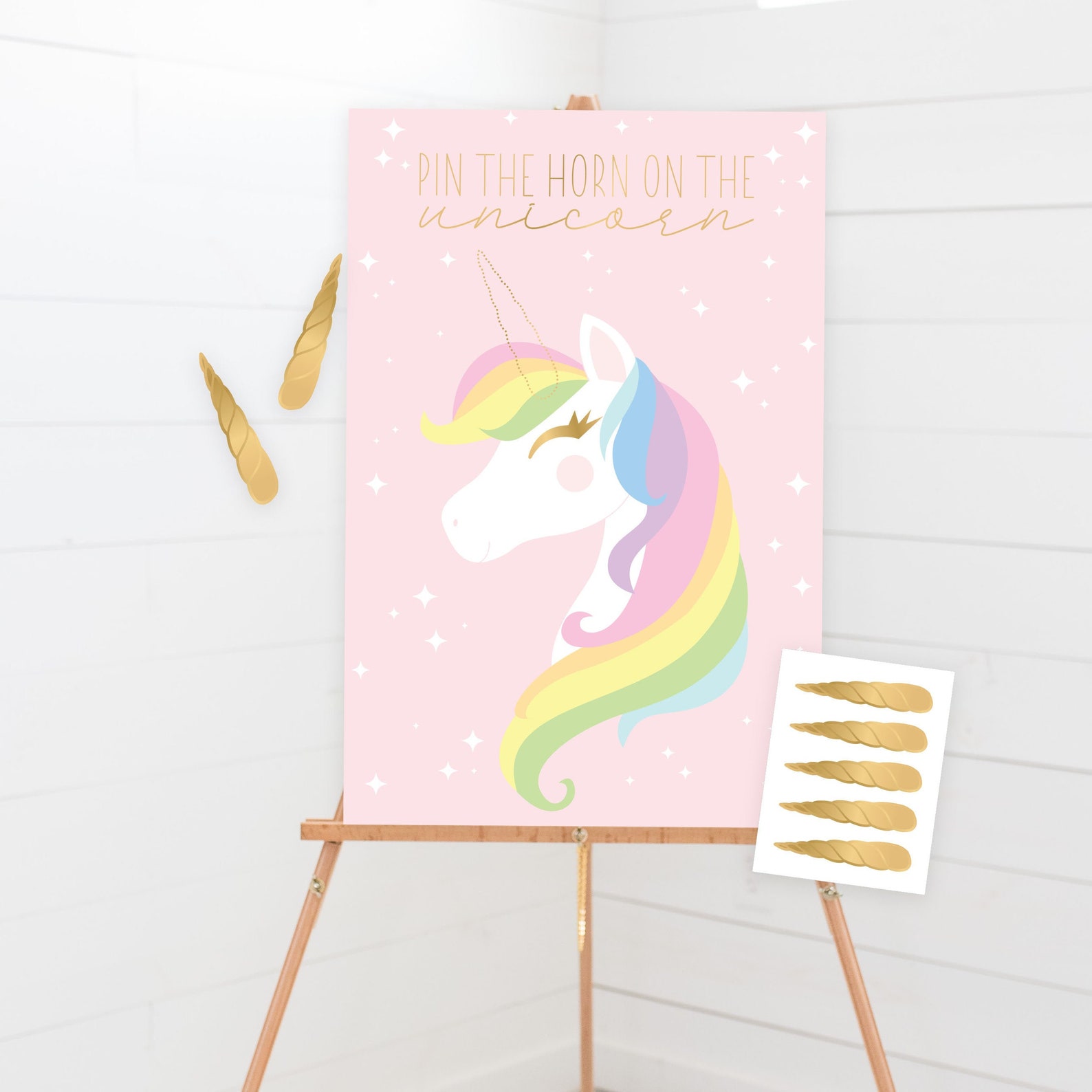 Pin the Horn on the Unicorn - Printable Unicorn Pin the Tail Birthday ...