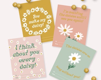 Greeting Card Organizer Box and Labels Daisies