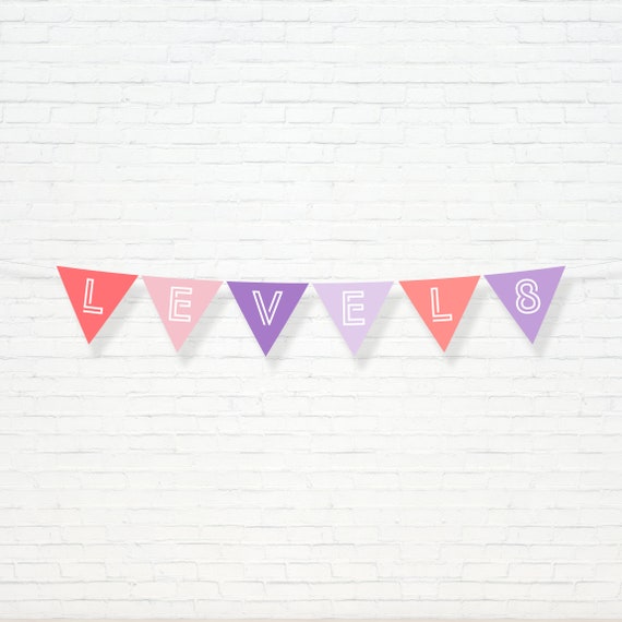 Girl Gamer Banner - Printable Level Up Gamer Happy Birthday Bunting Banner - Gaming Party Decor - Girls Night Instant Download - 0042 Il_570xn