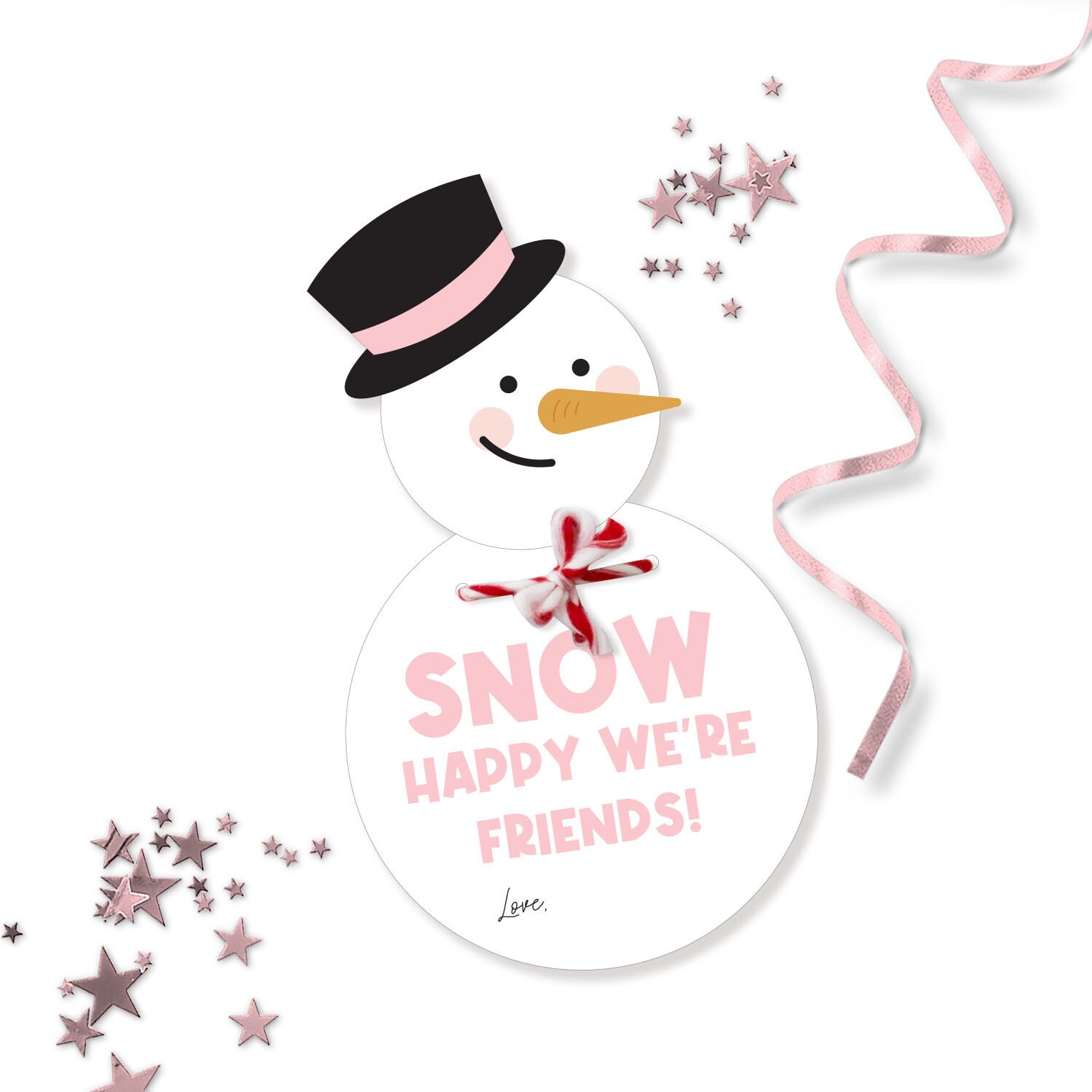 Snowman Christmas Tags - Printable Snow Happy We're Friends snowman friends gift tags - classroom holiday gift Thank You Gift Tag - 0177
