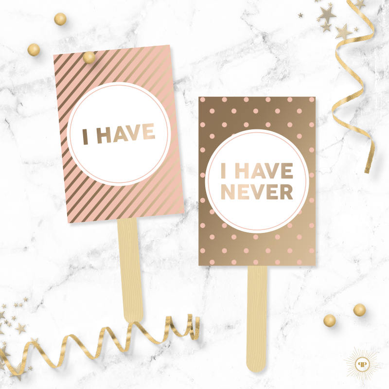 Never Have I Ever Party Paddles Blush Pink & Gold - Etsy