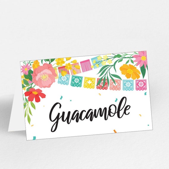 Fiesta Name Cards - Printable 1st Birthday Fiesta Party Food Name Custom Tent Cards - Personalized Mexican Cinco De Mayo Party Decor - 0072 Il_570xn