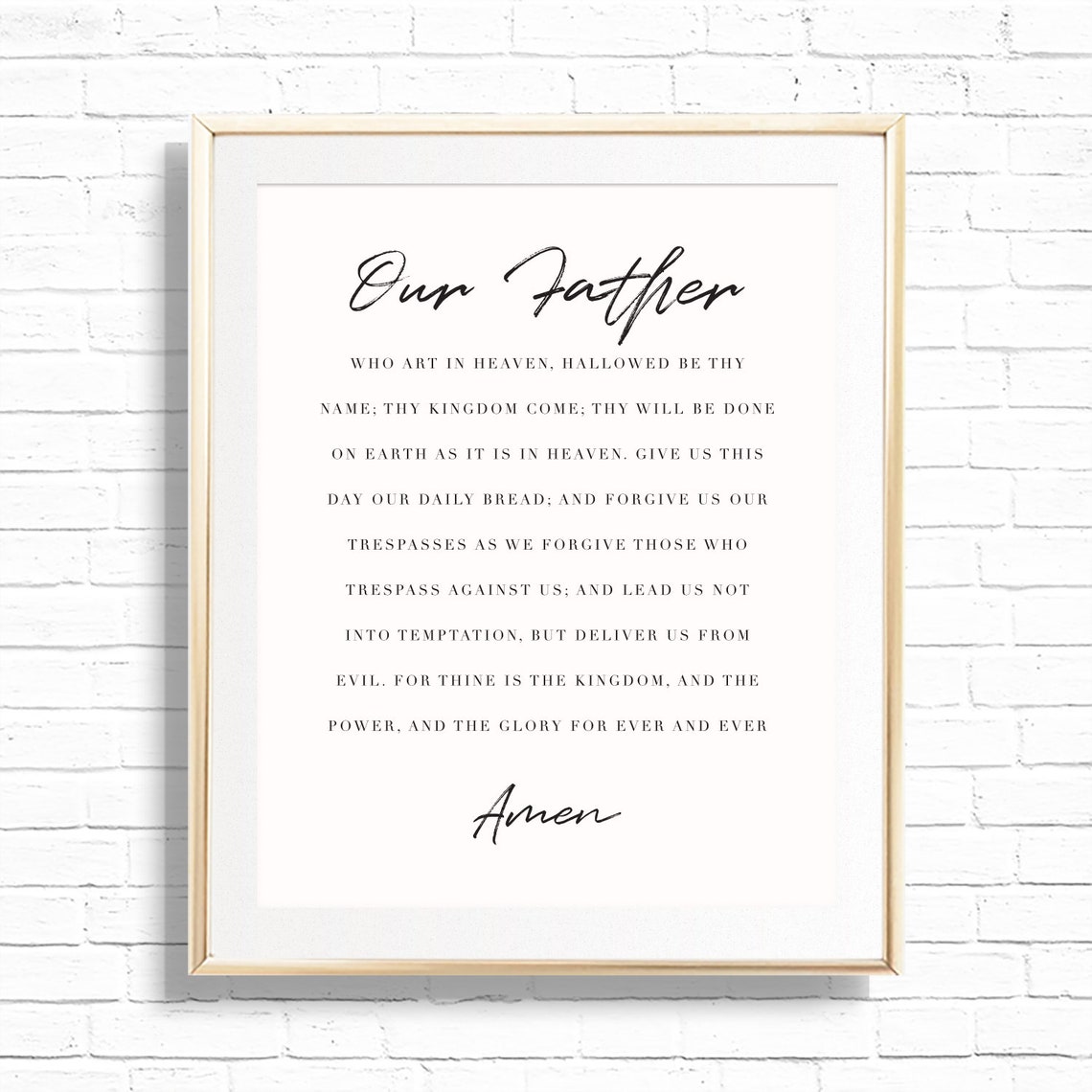 our father in heaven prayer home decor art print quote etsy