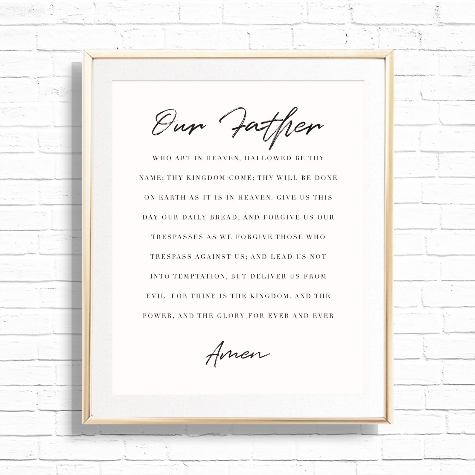 our father in heaven prayer home decor art print quote etsy