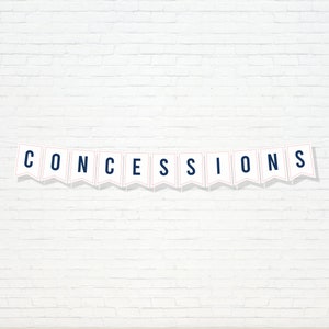 Concessions Stand Banner - Printable Classic Baseball Concessions Banner 1st Birthday Party Decor - Sports Party Garland - 0053