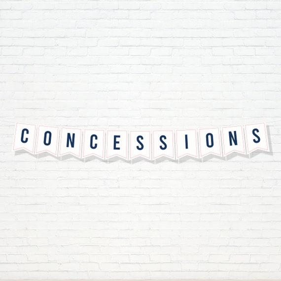 Concessions Stand Banner Printable Classic Baseball Etsy