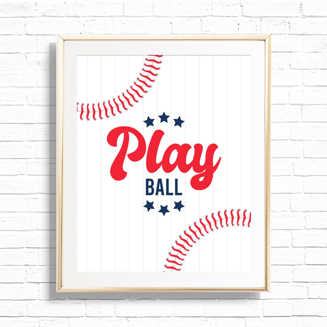 Play Ball0 Sign - Printable Baseball First Birthday Party Activity ...
