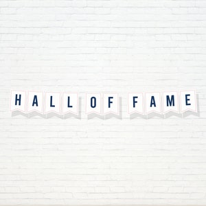Hall Of Fame Banner - Printable Baseball 1st birthday party flag Bunting Banner - Little Slugger Home run sports Boys First Decor - 0053