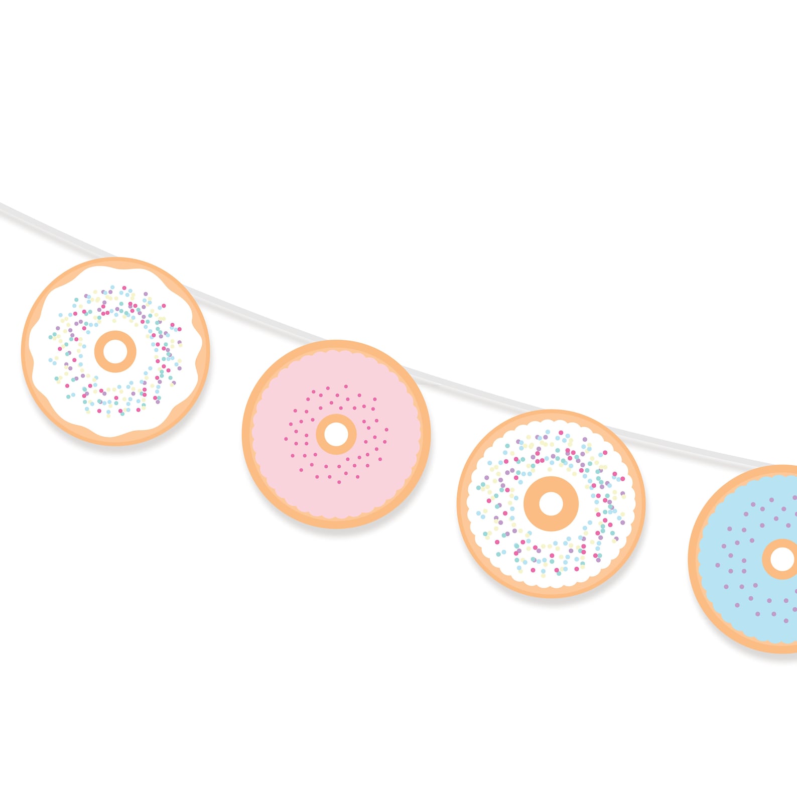 Pastel Donut Party Garland Printable Doughnut Decor Donut | Etsy