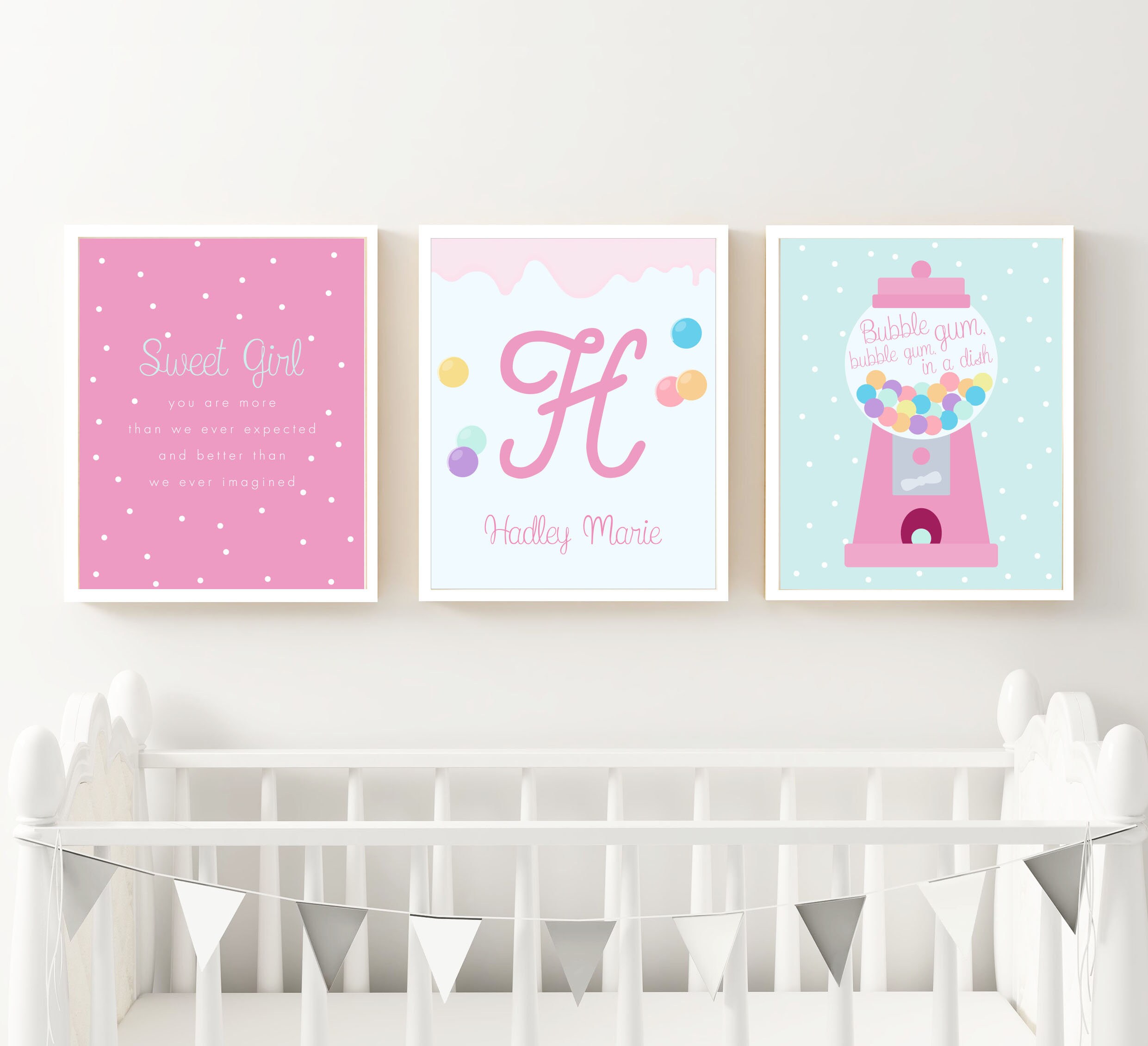 Gumball Machine Print Set Personalized Sweet Girl Quote Set - Etsy Canada