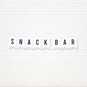 Snacks Bar Banner - Printable Baseball First Birthday Party Food Table Decor Sign - Sports Team Print - Home Run Boy 1st - 0053