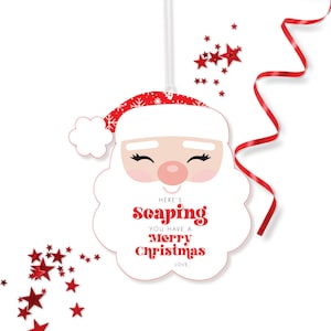 Étiquettes en savon Père Noël - étiquette cadeau imprimable You have a Merry Christmas - enseignant vacances main savon étiquettes - étiquette cadeau Noël - 0063