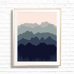 Mountain Nursery Art Print Set Printable Personalized Set of 3 Little ...