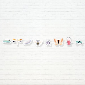Bugs Banner - Printable Insects and Bugs Garden Birthday Party Garland Decoration - Outdoor Woodland Nature Birthday Party Decor - 0184