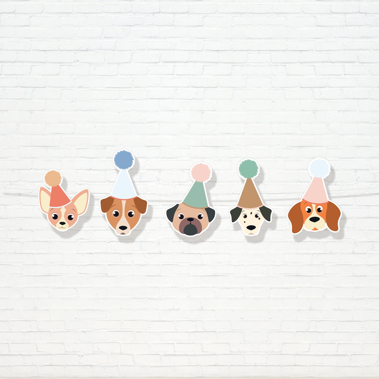 Puppy Dog Garland - Printable Adopt A Puppy 1st Birthday Party Table ...