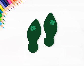 Lucky Leprechaun Foot Prints - Printable St. Patrick&#39;s Day Decor - Treasure Hunt -  St. Paddys Party Leprechaun footprints kids - MAR2021