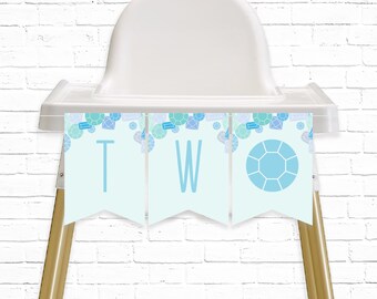 Gem Highchair Banner - Printable Blauer Edelstein & Jewel 2