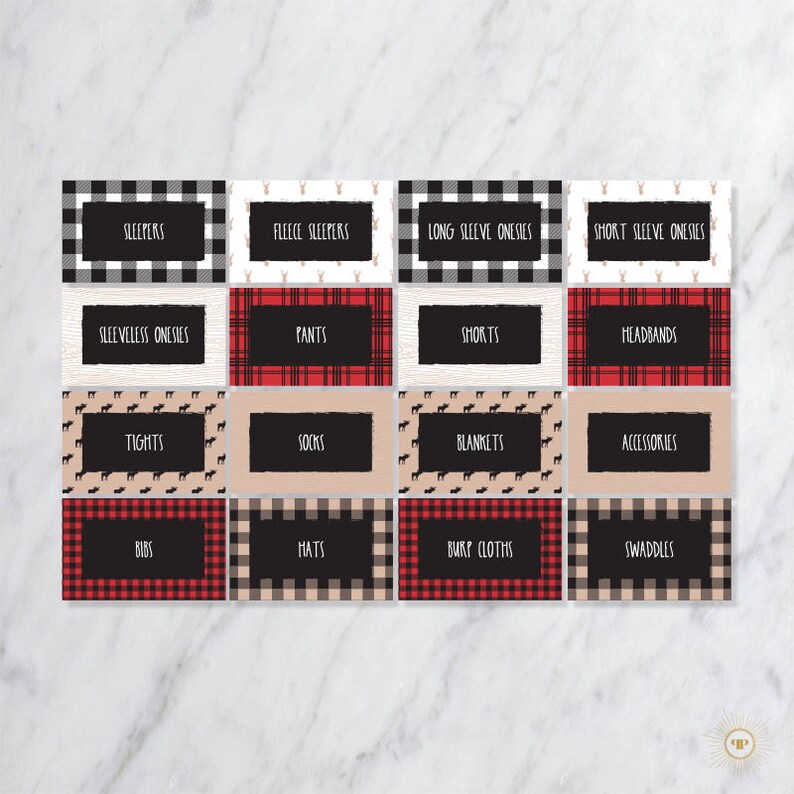Lumberjack Baby Drawer Divider Labels Printable Baby Labels Etsy