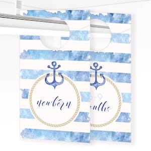 Classic Nautical Baby Closet Dividers - Printable Coastal Chic Baby Clothes Outfits Organizer - Baby Shower Gift - Instant Download - #NauND