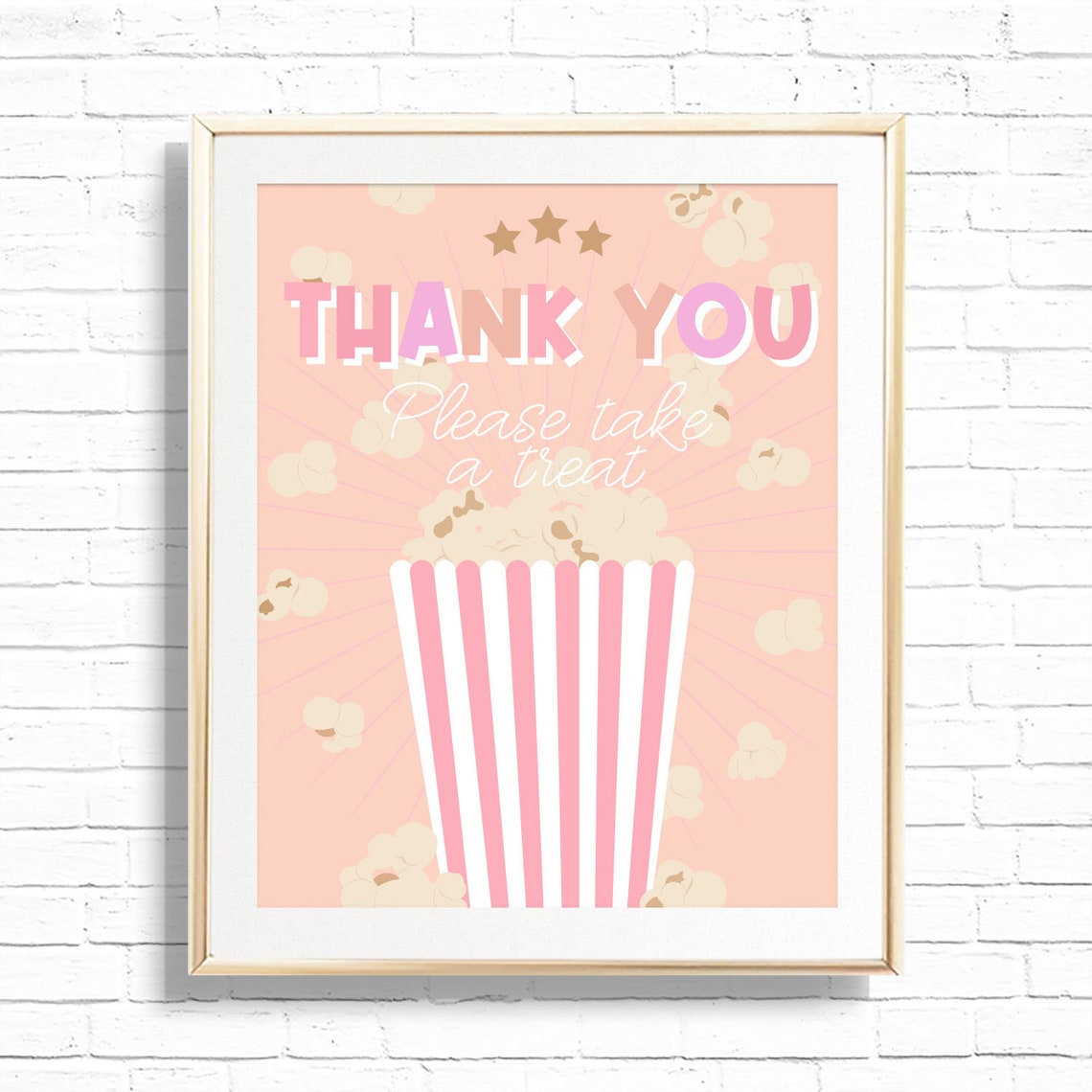 Thank You Sign Printable Movie Night Popcorn Birthday Party - Etsy Canada
