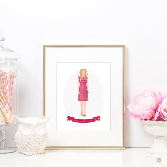Kate King Print - The Other Women Fashion Illustration Wall Art Home Decor Movie Poster - Leslie Mann - PRINTED SHIPPED Il_570xn