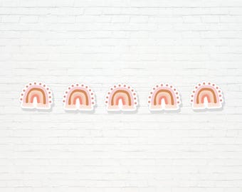 Boho Rainbow Banner - Printable Bohemian Rainbow Flag Bunting Garland -Pink Rainbow Party Decor - Boho wall decor - 0002