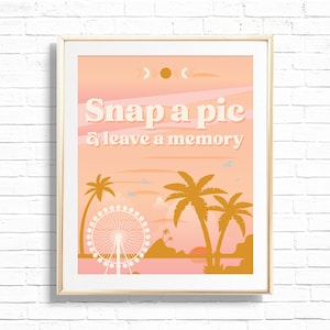 Snap A Pic Sign - Printable Boho Carnival Music Festival 1st Birthday Party Photo Booth Prop Decor - Personalized Ferris wheel Print - 0012